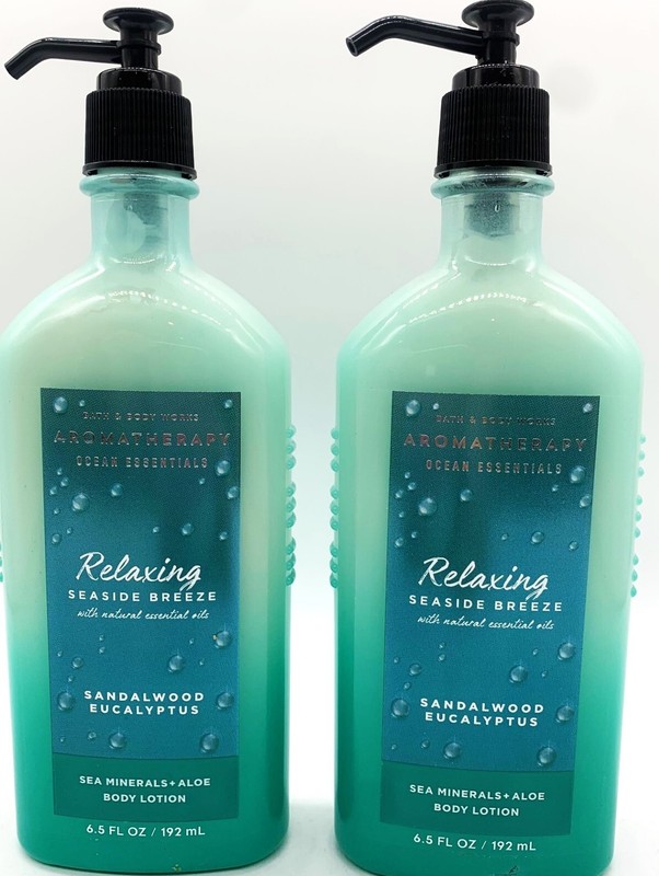 x2 BATH & BODY WORKS Relaxing SANDALWOOD EUCALYPTUS Aromatherapy 6.5 oz Lotion