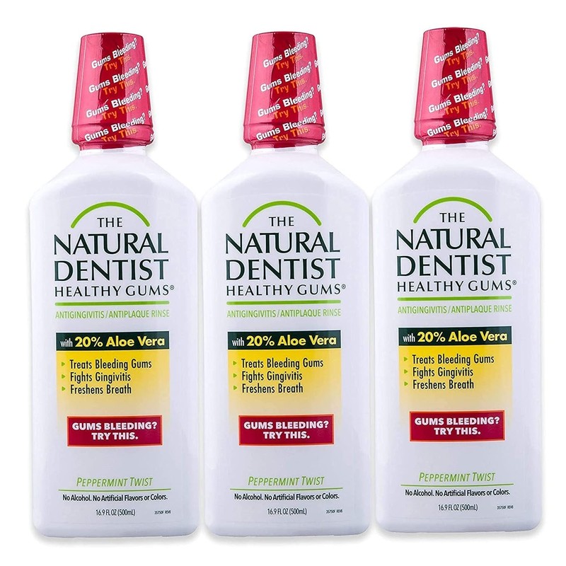 The Natural Dentist Healthy Gums Mouth Wash, 16.9 Fl Oz (Pack of 3), Multi