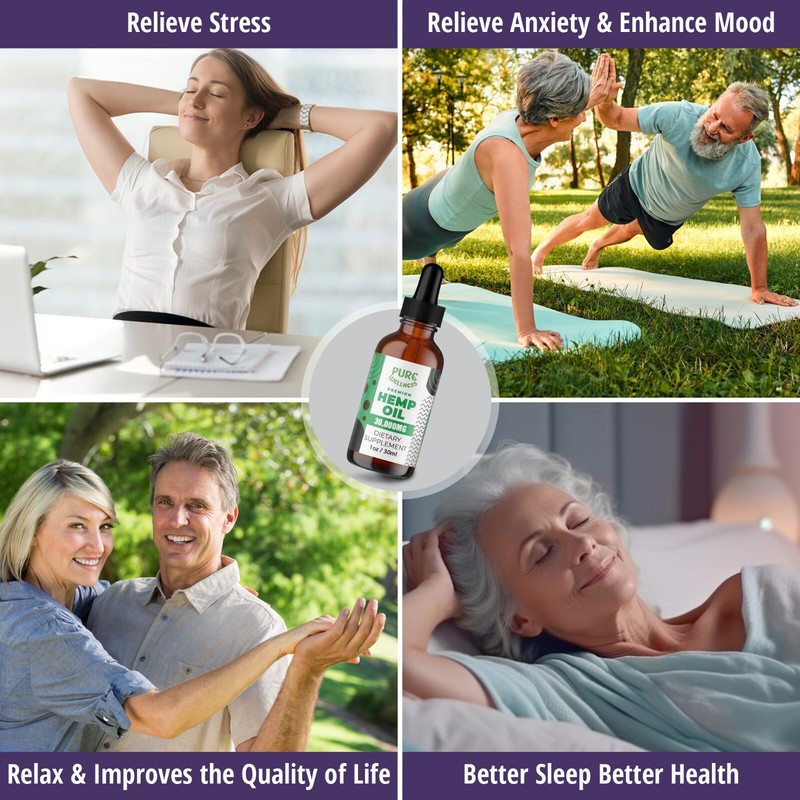 USDA Organic Hemp Oil | Cold-Pressed | Stress Pain Sleep | 5-Pack | Made in USA gallery