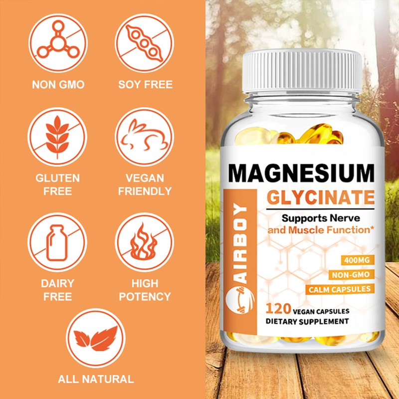 Magnesium Glycinate 400mg - Improved Sleep, Stress & Anxiety Relief - Vitamin B6 gallery