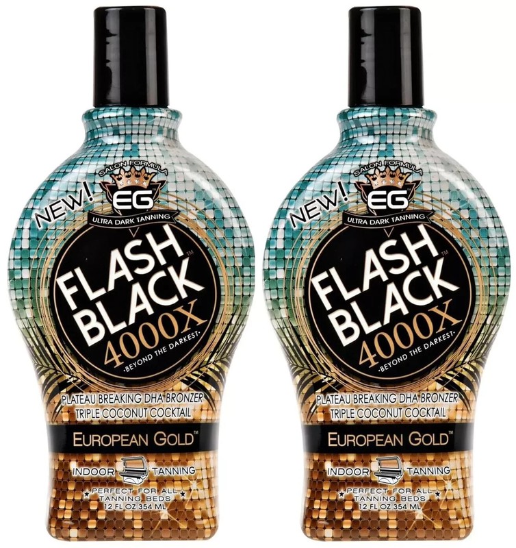 2 European Gold FLASH BACK 4000X Indoor Tanning Bed Tattoo Enhance Lotion – 12oz