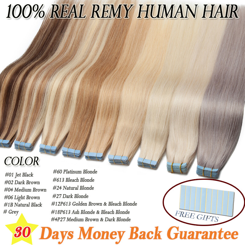 80PCS 200G Thick Tape In Real Remy 100% Human Hair Extension Full Head Skin Weft gallery