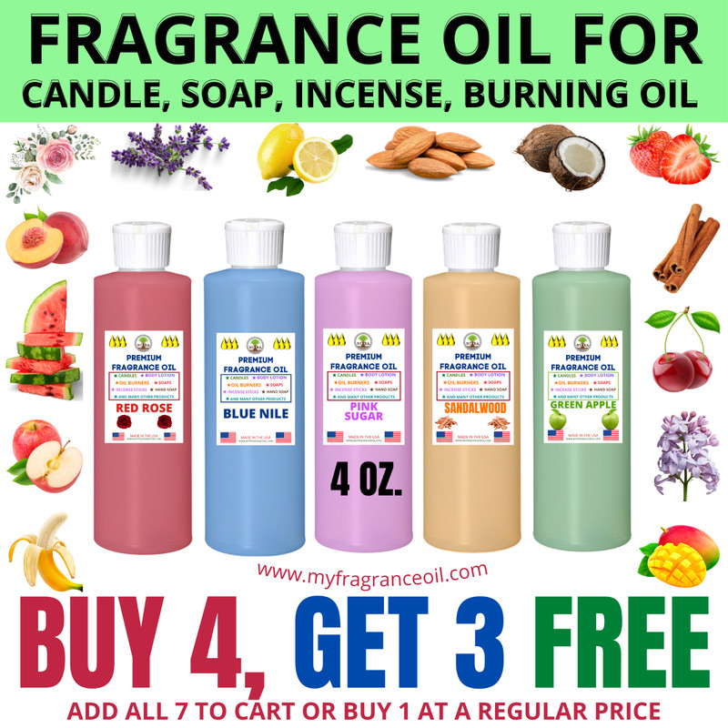 4 oz. Fragrance Scented Oil – Soap Burning Bath Bomb Candle Incense making Oil