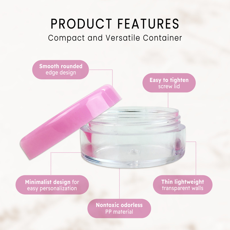 25 Pieces 5 Gram/5ML Plastic Makeup Cosmetic Lotion Cream Sample Jar Containers gallery
