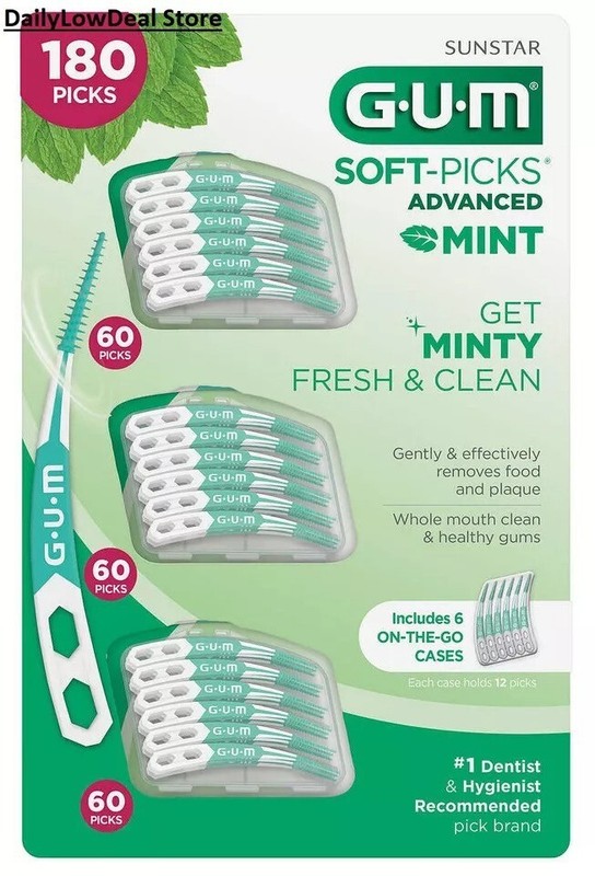 Gum Soft-Picks Advanced Mint, Dental Care Floss, Tooth Picks, 180 Picks Open Box