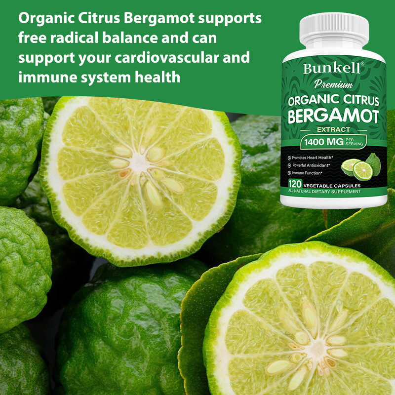 Citrus Bergamot 1400 Mg, 25:1 Extract, Organic Heart Supplements 120 Capsules gallery