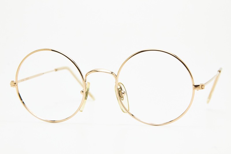 FILOS 2121 46-20 Gold/Clear Round Vintage Eyeglasses 80s👓Unisex gallery