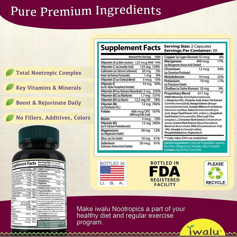 Tyrosine Focus Memory Support | Best Supplement Capsule Pill Men Women FREE SHIP gallery