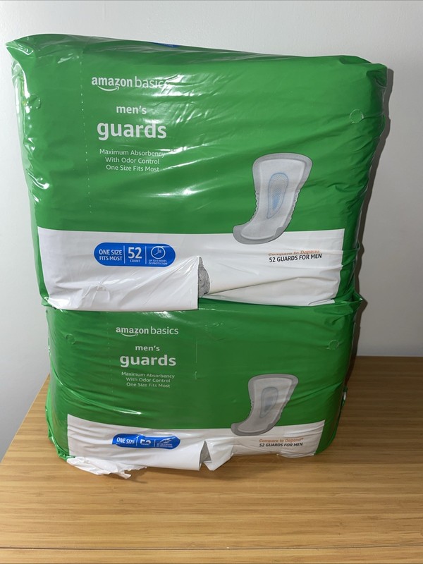 Amazon Basics Incontinence Guards for Men, Maximum Absorbency, 104 Total Count