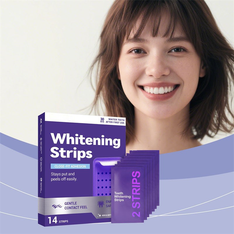 2026 NEW- Purple Teeth Whitening Strips – Peroxide Free, 14 Count