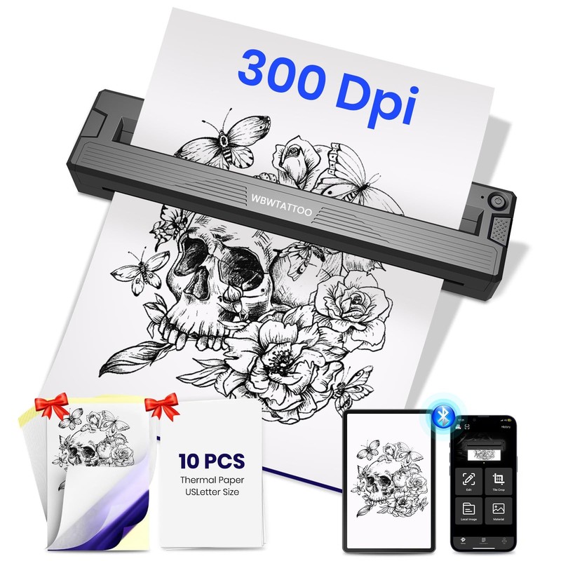 2026 New Tattoo Stencil Printer Machine,Thermal Portable Wireless Bluetooth P…