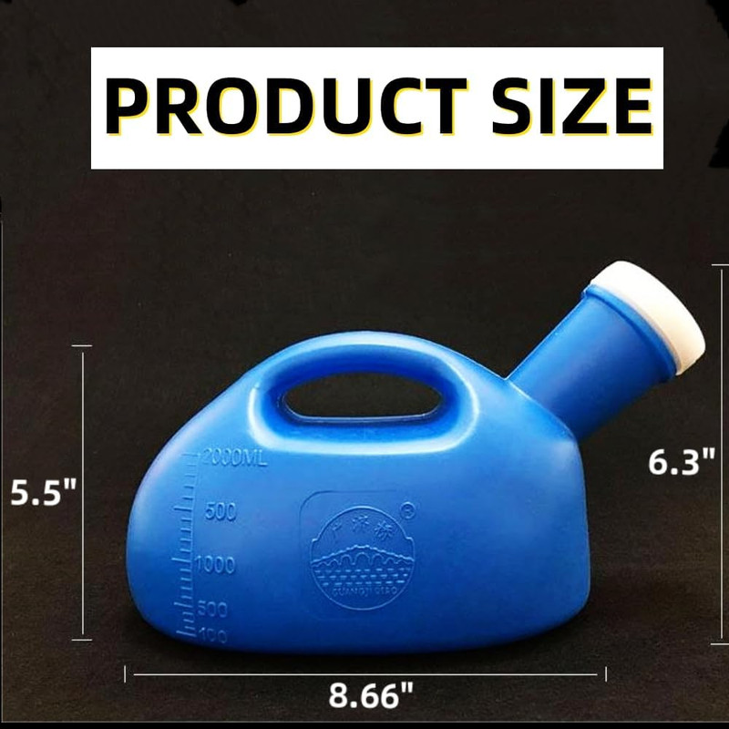 Men'S 2000ML Portable Potty, Pee Bottle Male Urinal Collector for Hospital Campi gallery