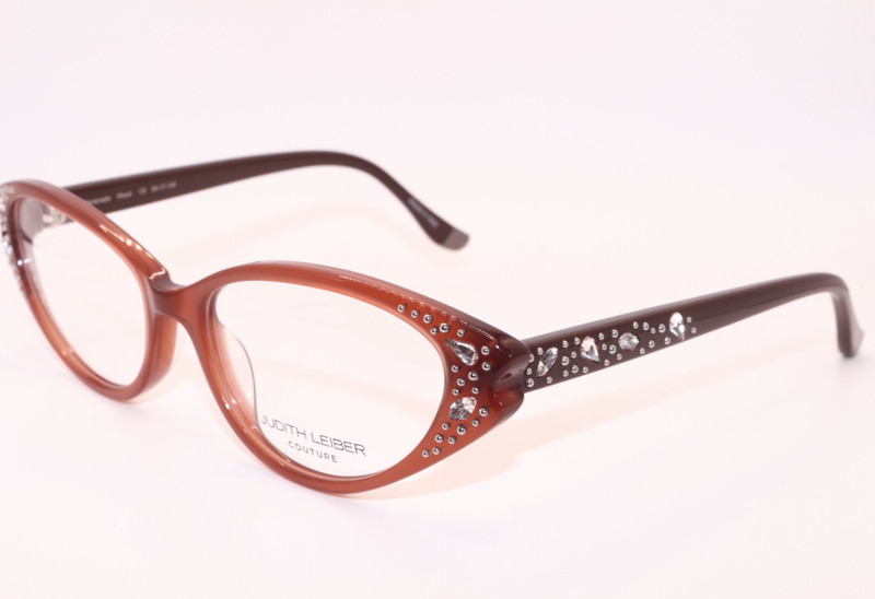 JUDITH LEIBER COUTURE SERENADE WOOD BROWN AUTHENTIC DESIGNER EYEGLASSES 54-17