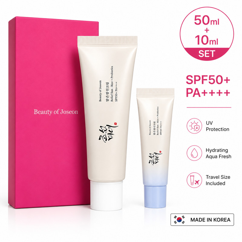 Beauty of Joseon Relief Sun SPF50+ PA++++ 50ml with Aqua Fresh Mini 10ml Set