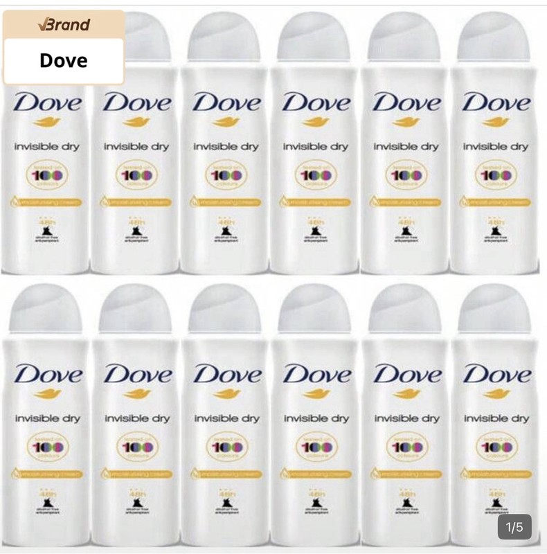Dove Antiperspirant Dry Spray – Invisible – Clear – 3.8 OZ (107 G) Pack Of 12