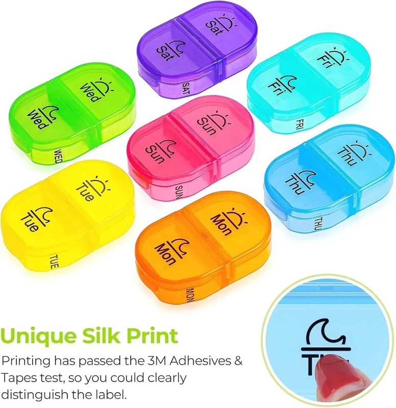 Pill Box 2 Times a Day, Weekly Pill Organizer AM PM Case to Hold Vitamin, Medici gallery