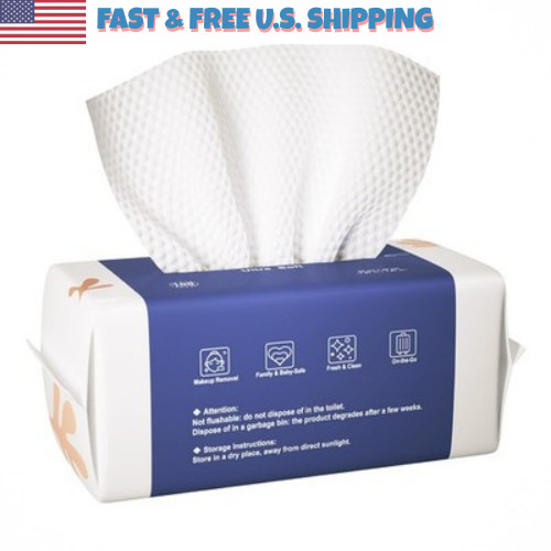 Disposable Face Towels 100 Ct Biodegradable Lint Free 7.8×7.8 US Ship