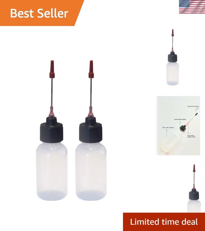 2-Piece 1 oz Gun Oil Bottles with Stainless Needle Tip for Precision Application