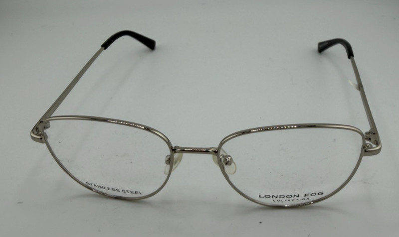 LONDON FOG FRAMES ONLY EYEGLASSES LF009 C1 SILVER BLACK 53-17-140 gallery