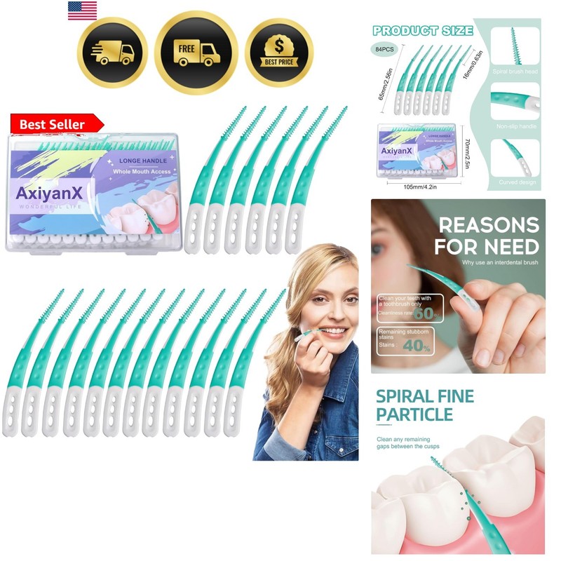 84PCS Portable Soft Dental Floss Picks,Soft Silica toothpicks,flossers for Ad…