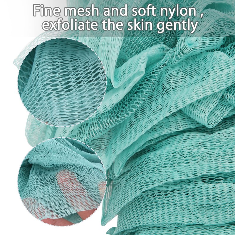 Back Scrubber for Shower, Qewro Loofah on a 2 Pack Blue, Pink White and Green gallery