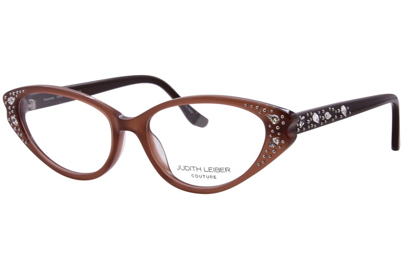 Judith Leiber Couture Serenade Eyeglasses Women’s Wood Full Rim Cat Eye 54mm