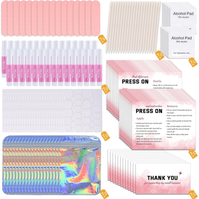 Effortless 50-Piece Pink Nail Prep Kit with Instructions – Perfect for Pros