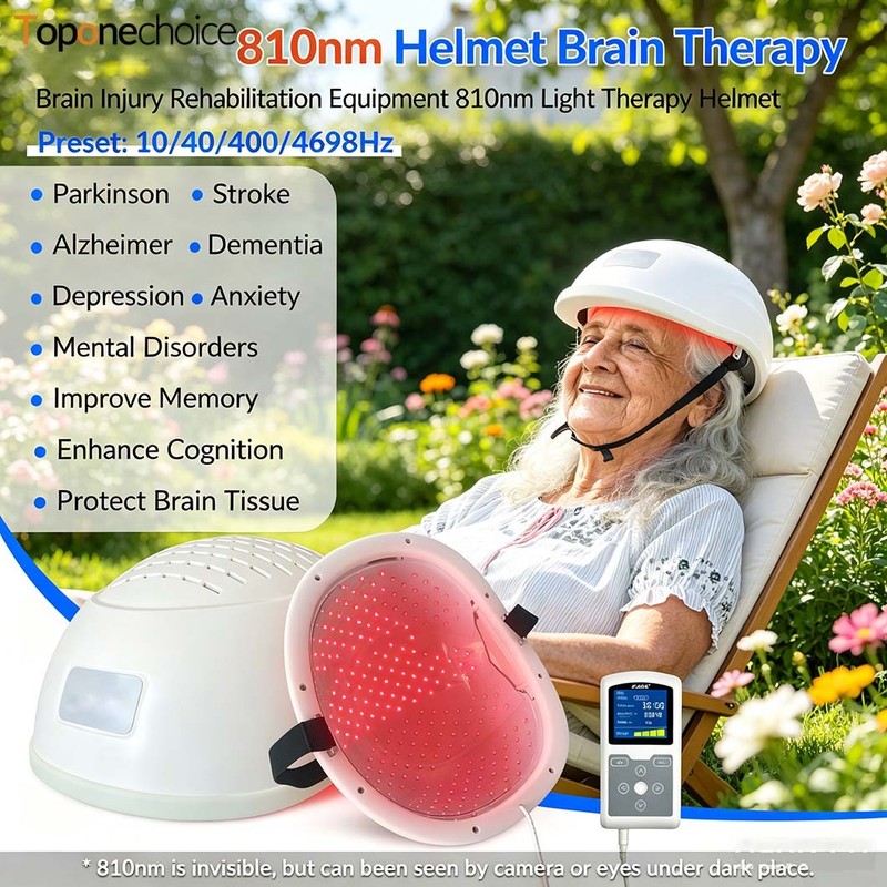 PBM Brain Therapy Helmet 810nm Near Infrared LED for Depression Parkinson Home