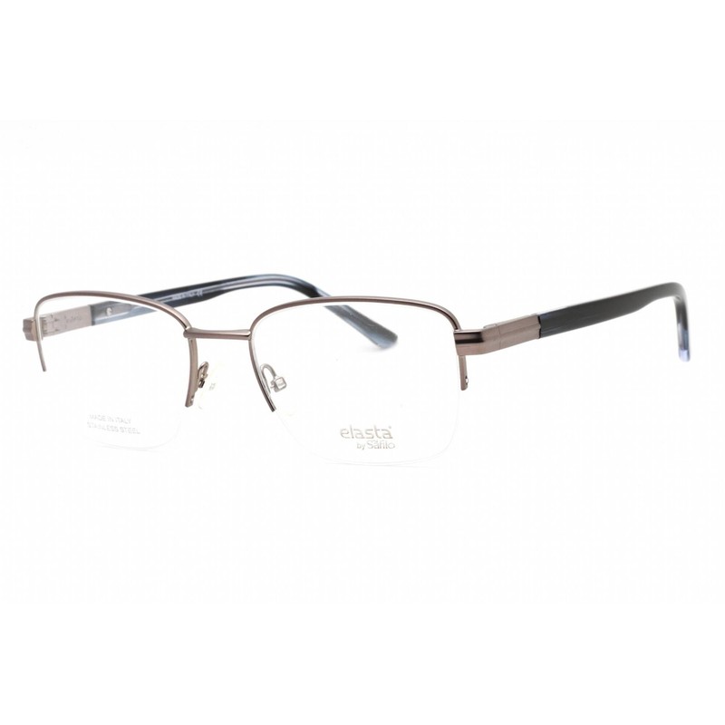 Elasta Men’s Eyeglasses Dark Grey Metal Frame Clear Demo Lens E 3127 0HWJ 00