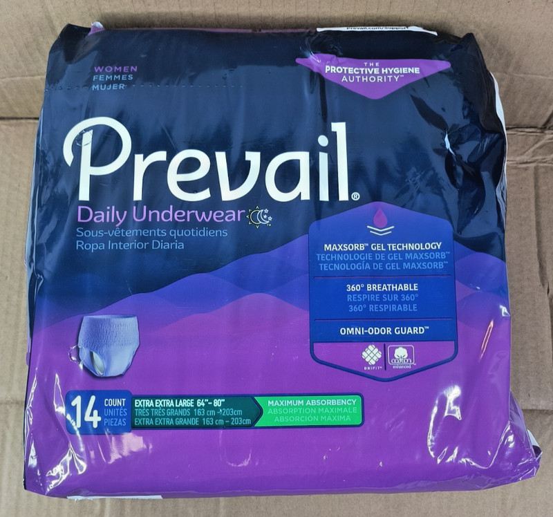Prevail PWC-517 Size XXL Women's Pads, Max Absorbency, Odor Guard, 14 Pack