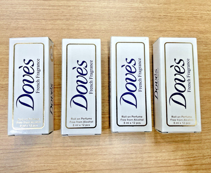 Dove Soap unisex perfume body oil 0.27 OZ / 8ml Original (PACK OF 4 Units)