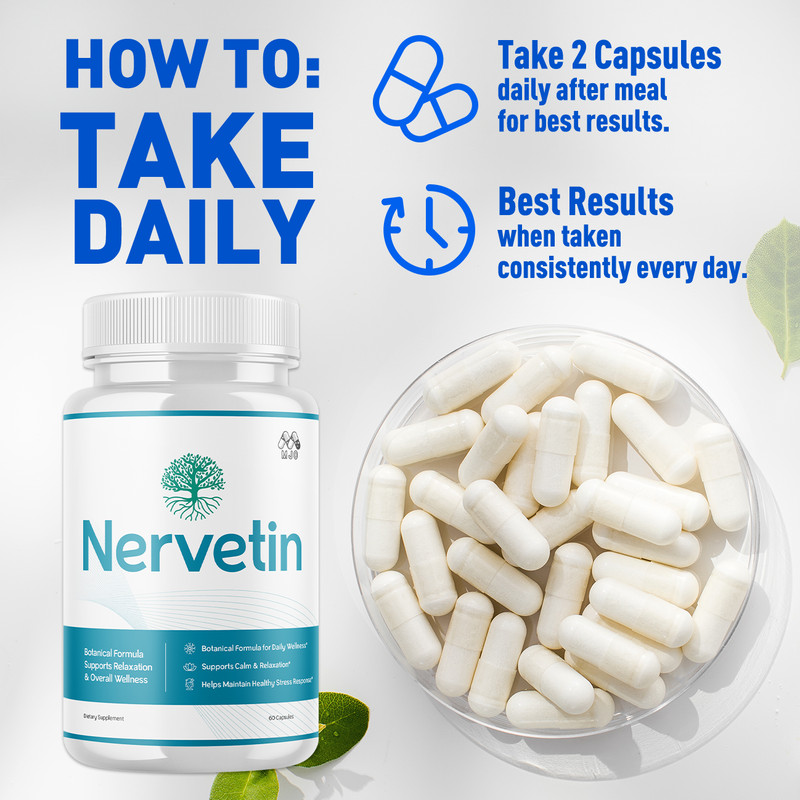 (1 Pack) Nervetin Advanced Nerve Support Strength Formula Nerve Tin 60 Capsules gallery