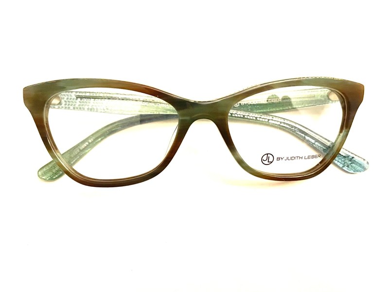 Judith Leiber Eyeglasses Frames JL-3016 Olive Brown Blue Green Cat Eye 52-17-140