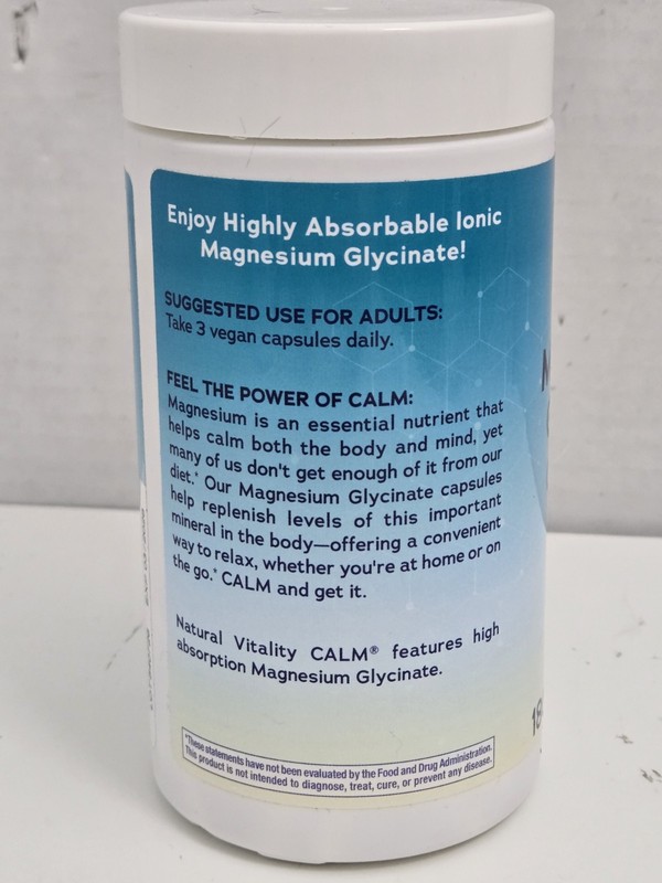 Calm Magnesium Glycinate Supplement 325mg 180 Vegan Caps Exp 3/28 SEALED gallery