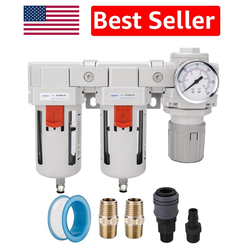 3/8″ NPT Piggyback Air Filter/Regulator – Durable, High-Performance Combo