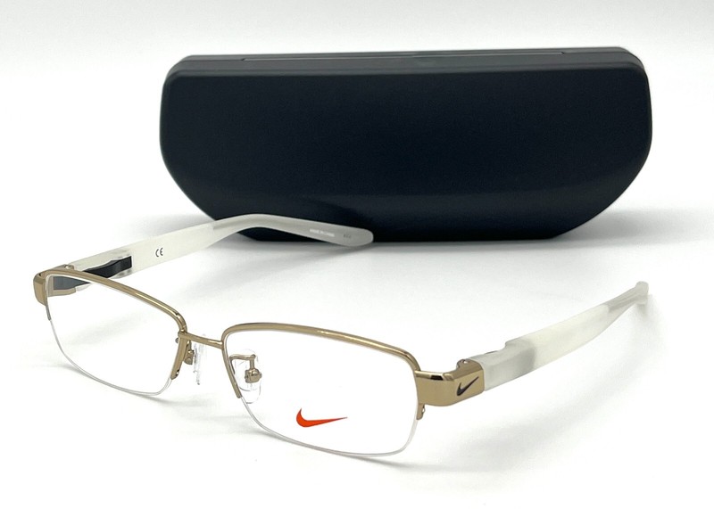 NIKE NK8121AF 650 Shiny Silver Transparent / Demo Lens 54mm Eyeglasses