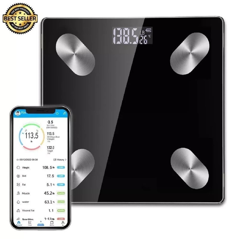 Balanza Bluetooth Para Peso Corporal Bascula Medidor De Grasa Digital Personas
