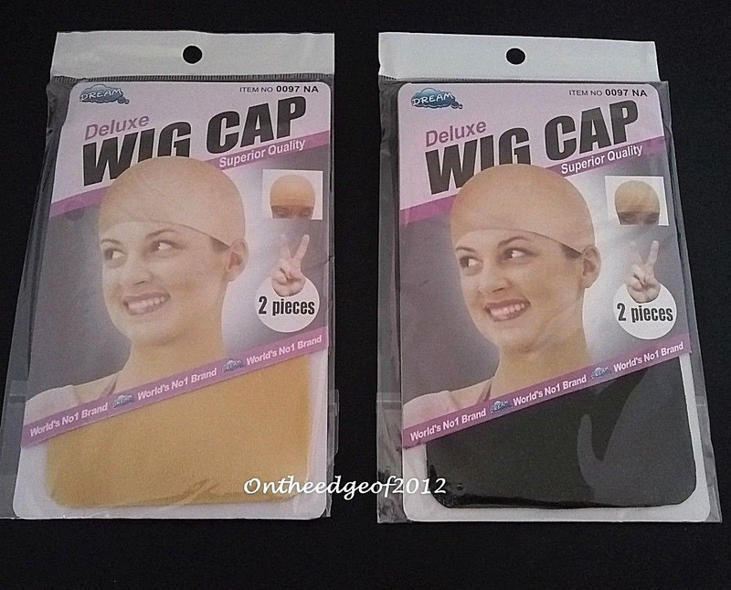 2 PCS Dream DELUXE Wig Cap Wig Liner Wig Stocking Cap Weaving Cap Black/Beige gallery
