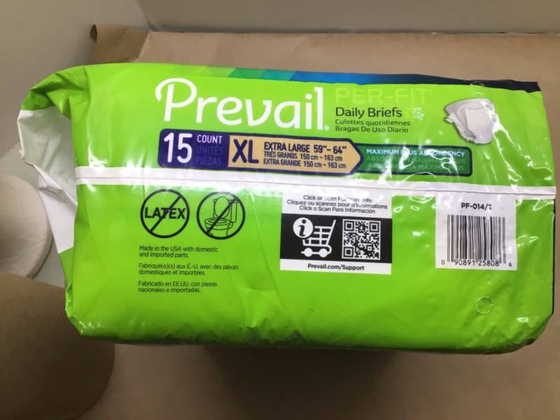 PREVAIL Per‑Fit XL Daily Briefs Maximum Absorbency Adult Incontinence 60ct Box gallery