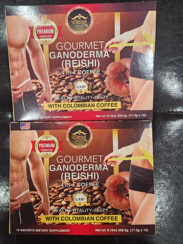 2 ETERNAL PREMIUM GOURMET GANODERMA 4 IN 1 WITH COLOMBIAN COFFEE 15 SACHET 12/25