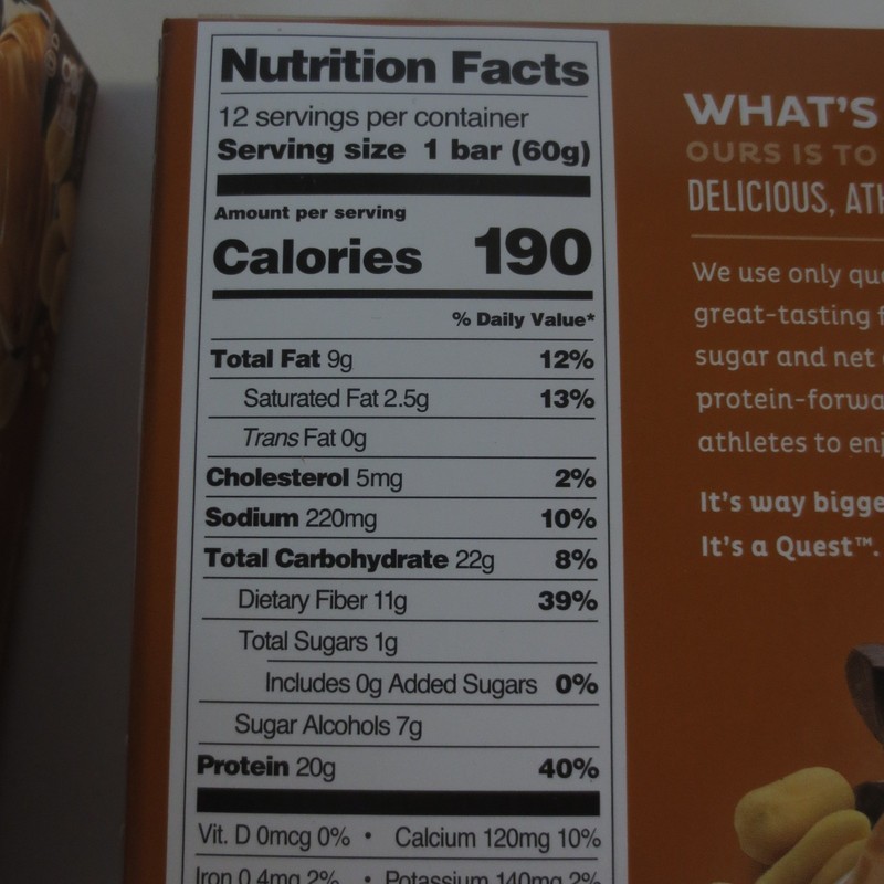 Quest Chocolate Peanut Butter Bars, 20g Protein - 2 BOXES 12 BARS EACH gallery