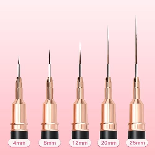 Komall Metallic Nail Art Brushes, 5Pcs Liner Brush Set, UV Gel Polish Black gallery