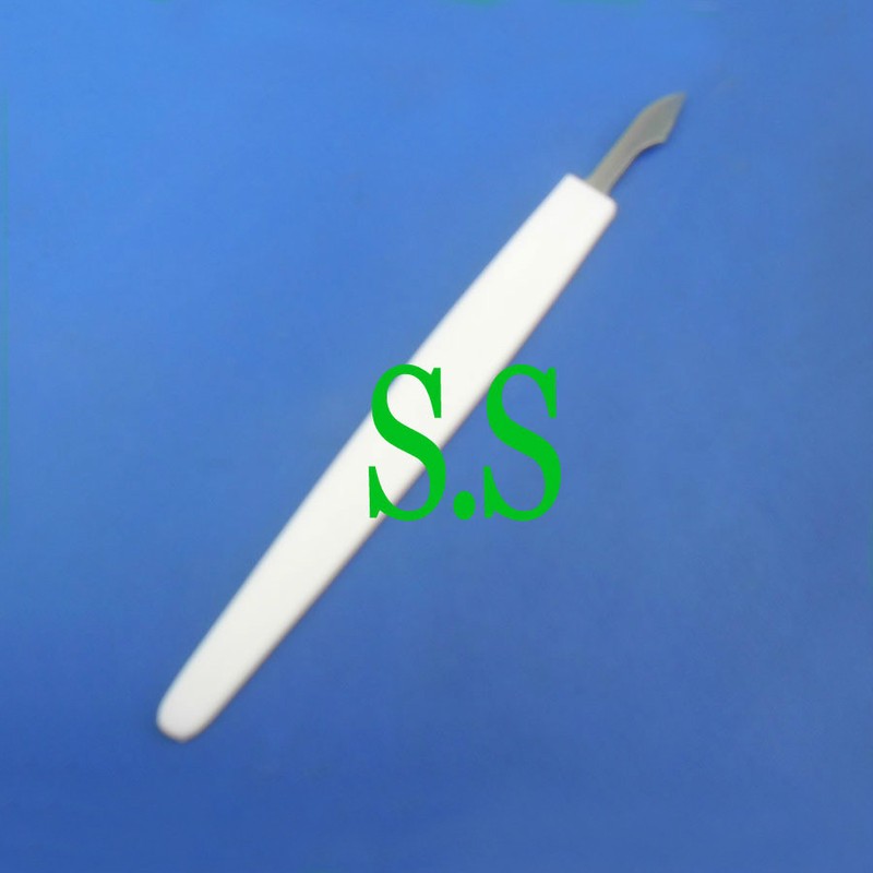 Professional Cuticle Knife 12cm White Plastic Handle Pedicure Manicure B-726