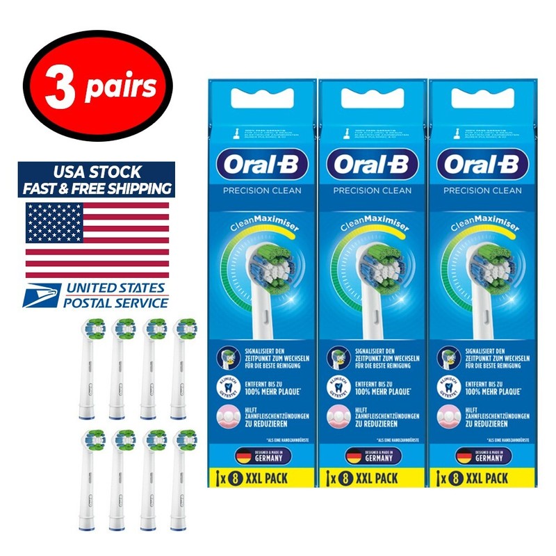 3 pairs of 8 count Oral-B Precision Clean Toothbrush Heads