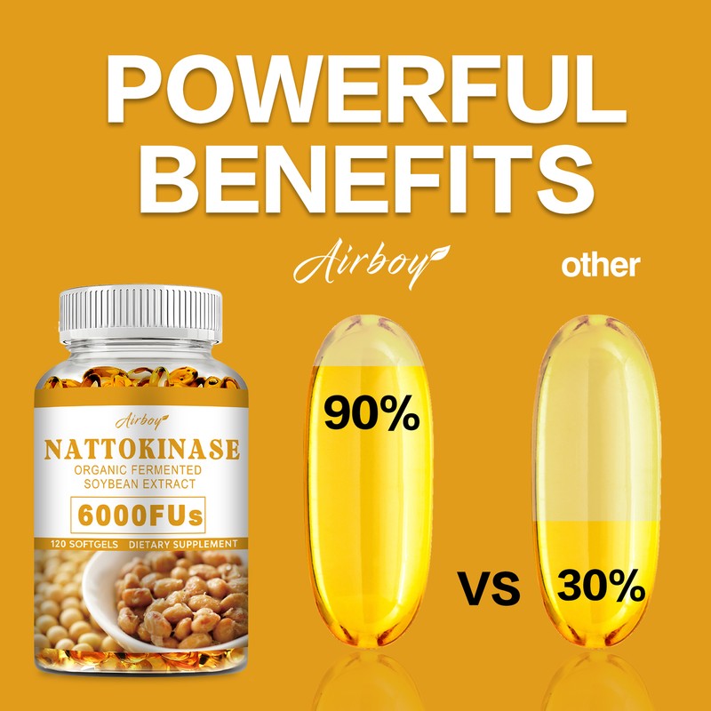 Nattokinase 6000 FU - Supports Blood Pressure, Heart & Cardiovascular Health gallery