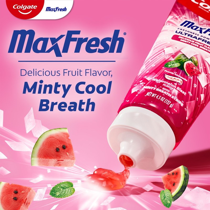 2 Colgate Max Fresh Anticavity Fluoride Toothpaste Watermelon Blast with Mint gallery