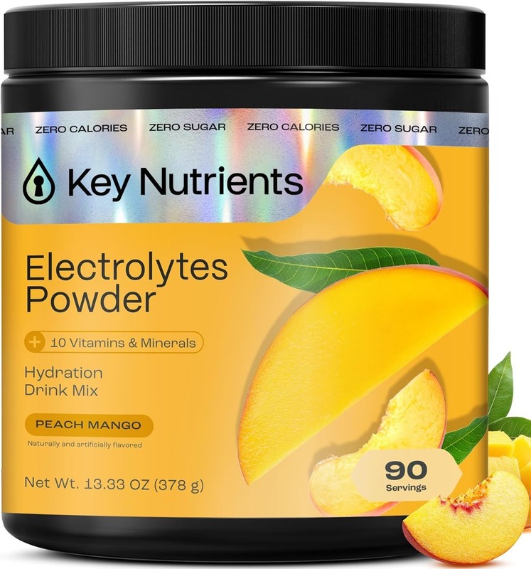 KEY NUTRIENTS Multivitamin Electrolytes Powder Tropical Peach Mango 90 Servings