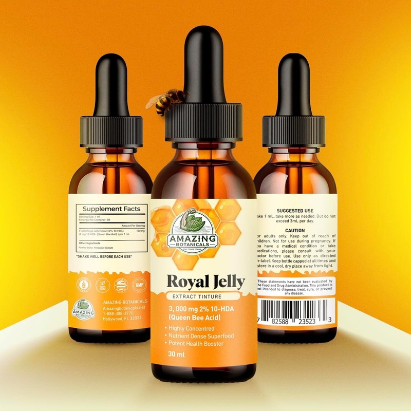 Amazing Botanicals Royal Jelly Extract Tincture 3,000 mg Natural Energy & Immune gallery
