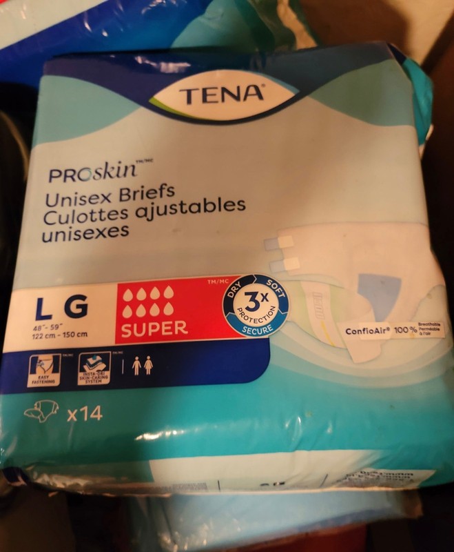 TENA PROskin Disposable Incontinence Briefs Super L White 14 Count