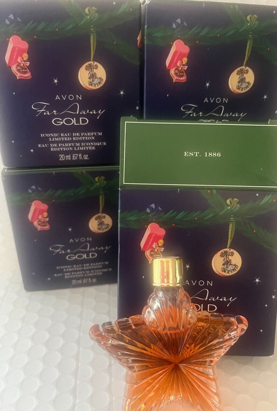 AVON FAR AWAY GOLD ICONIC EAU DE PARFUM SPLASH .67 FL OZ (LOT OF 5) TRAVEL SIZE
